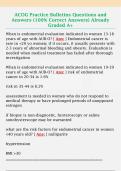 ACOG Practice Bulletin Questions and  Answers &lpar;100&percnt; Correct Answers&rpar; Already  Graded A&plus; 