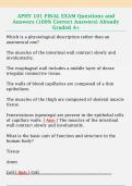 APHY 101 FINAL EXAM Questions and  Answers &lpar;100&percnt; Correct Answers&rpar; Already  Graded A&plus; 