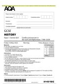 2025 AQA GCSE HISTORY Paper 1 Section B&sol;E&colon; Conflict and tension in the Gulf and Afghanistan&comma; 1990&ndash;2009 Combined Question Paper with Final Marking Scheme