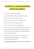 CGFM Exam 1- Study Guide Questions and Answers Graded A&plus;