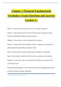 Chapter 1 Financial Fundamentals Vocabulary Exam Questions and Answers Graded A&plus;