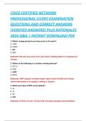 CISCO CERTIFIED NETWORK  PROFESSIONAL &lpar;CCNP&rpar; EXAMINATION  QUESTIONS AND CORRECT ANSWERS  &lpar;VERIFIED ANSWERS&rpar; PLUS RATIONALES  2026 Q&A &vert; INSTANT DOWNLOAD PDF