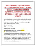 HESI PHARMACOLOGY EXIT EXAM   &lpar;NCLEX-PN QUESTION BANK&rpar; &vert; NEWEST  ACTUAL EXAM COMPREHENSIVE   QUESTIONS AND VERIFIED ANSWERS  GRADED A&plus; &vert; 100&percnt; PASS &vert; 20252026  UPDATE&excl;  