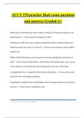 ACCT 370 practice final exam questions and answers Graded A&plus;