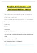 Chapter 8 financial literacy Exam Questions and Answers Graded A&plus;