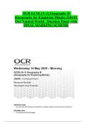 OCR GCSE (9–1) Geography B   (Geography for Enquiring Minds) J384/01   Our Natural World Question Paper with  FINAL MARKING SCHEME 