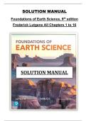 Solutions Manual &ndash; Foundations of Earth Science &lpar;9th Edition&comma; Frederick Lutgens&rpar; Complete Solutions for Chapters 1&ndash;16