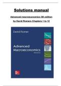 Solutions Manual &ndash; Advanced Macroeconomics &lpar;5th Edition&comma; David Romer&rpar; Complete Solutions for Chapters 1&ndash;12