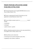 PRIVATE PESTICIDE APPLICATOR LICENSE EXAM 2026 ACTUAL EXAM