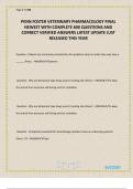 PENN FOSTER VETERINARY PHARMACOLOGY FINAL NEWEST WITH COMPLETE 600 QUESTIONS AND CORRECT VERIFIED ANSWERS LATEST UPDATE JUST RELEASED THIS YEAR