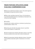 PRIVATE PESTICIDE APPLICATOR LICENSE EXAM 2026 COMPREHENSIVE EXAM