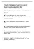 PRIVATE PESTICIDE APPLICATOR LICENSE EXAM 2026 EXAMINATION TEST