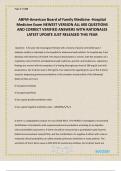 ABFM-American Board of Family Medicine -Hospital Medicine Exam NEWEST VERSION ALL 600 QUESTIONS AND CORRECT VERIFIED ANSWERS WITH RATIONALES LATEST UPDATE JUST RELEASED THIS YEAR
