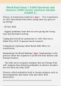 Blood Bank Exam 1 UAMS Questions and  Answers &lpar;100&percnt; Correct Answers&rpar; Already  Graded A&plus;