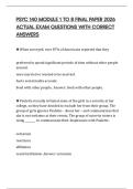 PSYC 140 MODULE 1 TO 8 FINAL PAPER 2026 ACTUAL EXAM QUESTIONS WITH CORRECT ANSWERS