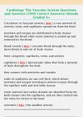Cardiology The Vascular System Questions  and Answers &lpar;100&percnt; Correct Answers&rpar; Already  Graded A&plus;