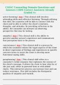 CASAC Counseling Domain Questions and  Answers &lpar;100&percnt; Correct Answers&rpar; Already  Graded A&plus; 