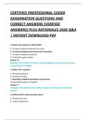 CERTIFIED PROFESSIONAL CODER  EXAMINATION QUESTIONS AND  CORRECT ANSWERS &lpar;VERIFIED  ANSWERS&rpar; PLUS RATIONALES 2026 Q&A  &vert; INSTANT DOWNLOAD PDF 