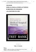 Test Bank for Brunner and Suddarths Canadian Textbook of Medical-Surgical Nursing 4th Edition by Mohamed El Hussein&semi; Joseph Osuji &vert; Chapters 1-74