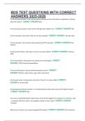 BDS TEST QUESTIONS WITH CORRECT ANSWERS 2025-2026