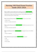Nursing 100 Final Exam Practice Guide 2025-2026