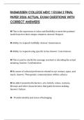 RASMUSSEN COLLEGE MDC 1 EXAM 2 FINAL PAPER 2026 ACTUAL EXAM QUESTIONS WITH CORRECT ANSWERS