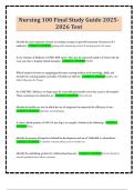 Nursing 100 Final Study Guide 2025- 2026 Test