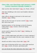 chest tube care Questions and Answers &lpar;100&percnt;  Correct Answers&rpar; Already Graded A&plus; 