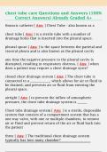 chest tube care Questions and Answers &lpar;100&percnt;  Correct Answers&rpar; Already Graded A&plus;
