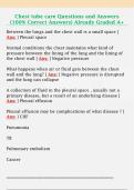 Chest tube care Questions and Answers  &lpar;100&percnt; Correct Answers&rpar; Already Graded A&plus;