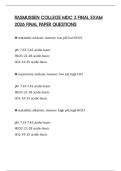 RASMUSSEN COLLEGE MDC 3 FINAL EXAM 2026 FINAL PAPER QUESTIONS