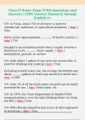 Class D Water Exam TCEQ Questions and  Answers &lpar;100&percnt; Correct Answers&rpar; Already  Graded A&plus;