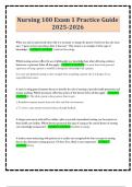 Nursing 100 Exam 1 Practice Guide 2025-2026