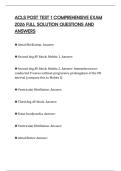 ACLS POST TEST 1 COMPREHENSIVE EXAM 2026 FULL SOLUTION QUESTIONS AND ANSWERS