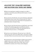 ACLS POST TEST 1 EXAM PREP QUESTIONS AND SOLUTIONS 2026 TESTED AND VERIFIED
