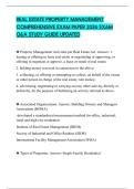 REAL ESTATE PROPERTY MANAGEMENT COMPREHENSIVE EXAM PAPER 2026 EXAM Q&A STUDY GUIDE UPDATED