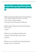 RELATIVITY CERTIFIED PRO ACTUAL EXAM 2026 QUESTIONS WITH ANSWERS GRADED A&plus;