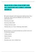 RELIAS ED RN A FINAL EXAM SCRIPT 2026 FULL QUESTIONS AND CORRECT ANSWERS GRADED A&plus;
