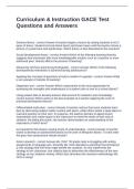Curriculum & Instruction GACE Test Questions and Answers