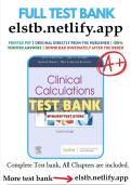 Clinical Calculations&colon; With Applications to General and Specialty Areas &ndash; 10th Edition &ndash; Complete Study & Calculation Support Material