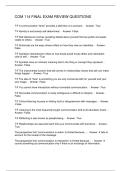 COM 114 FINAL EXAM REVIEW QUESTIONS