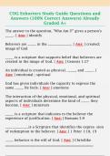 COG Exhorters Study Guide Questions and  Answers &lpar;100&percnt; Correct Answers&rpar; Already  Graded A&plus;