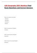 LSU Geography 2051 Namikas Final Exam Questions and Correct Answers