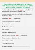 Continuous Glucose Monitoring in Patients  with Diabetes Questions and Answers &lpar;100&percnt;  Correct Answers&rpar; Already Graded A&plus; 