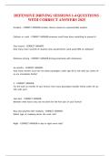 DEFENSIVE DRIVING SESSIONS 1-4 QUESTIONS  WITH CORRECT ANSWERS 2025