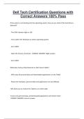 Dell Tech Certification Questions with Correct Answers 100&percnt; Pass
