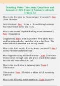 Drinking Water Treatment Questions and  Answers &lpar;100&percnt; Correct Answers&rpar; Already  Graded A&plus; 