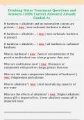 Drinking Water Treatment Questions and  Answers &lpar;100&percnt; Correct Answers&rpar; Already  Graded A&plus;