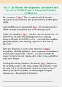 Early Childhood Development Questions and  Answers &lpar;100&percnt; Correct Answers&rpar; Already  Graded A&plus;