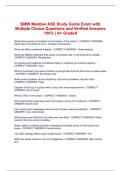 BMW Member ASE Study Guide Exam with Multiple choice questions and Verified Answers